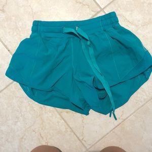 Green ish blue size 4 lululemon shorts.